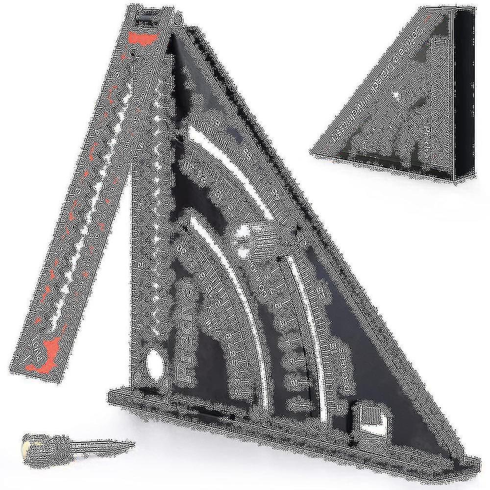 Carpenter Square Metal Aluminum Folding Triangle Ruler Combination Square 317mm Multifunction Square Triangle Angle Ruler Protractor 45 90 Degrees/car