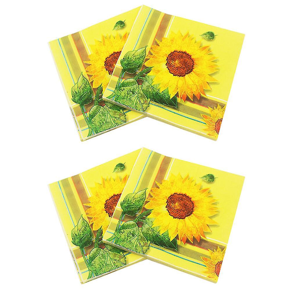 thumbnail image 1 of 40 servilletas con diseño de girasol, servilletas de papel únicas, servilletas prácticas para uso diario en fiestas y banquetes, 1 of 3