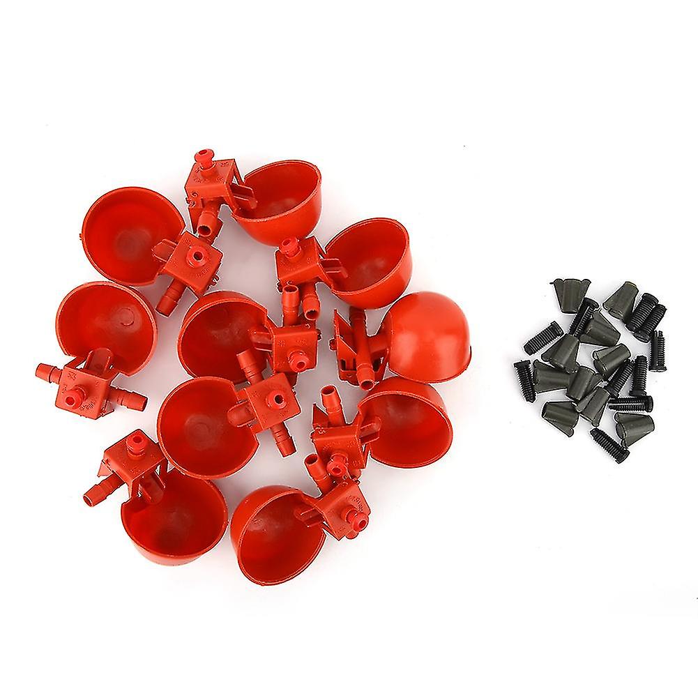 Automatic Poultry Watering Cups Drinking Bowls for Chickens Pigeons Durable Plastic 10pcs Easy to Install Efficient Hydratio