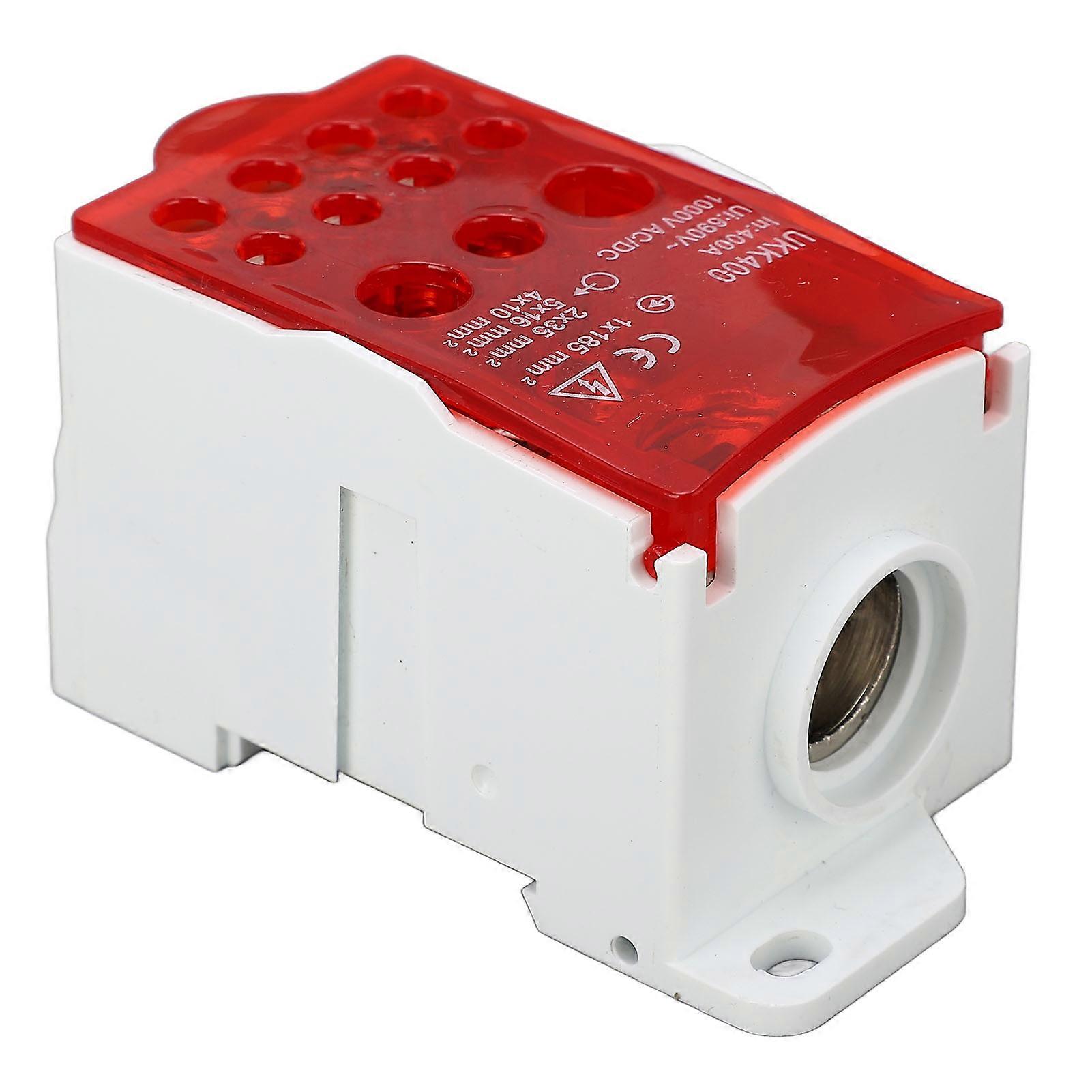 Terminal Block Junction Box DIN Rail Main Line Universal Power Distribution 690V 400A Red