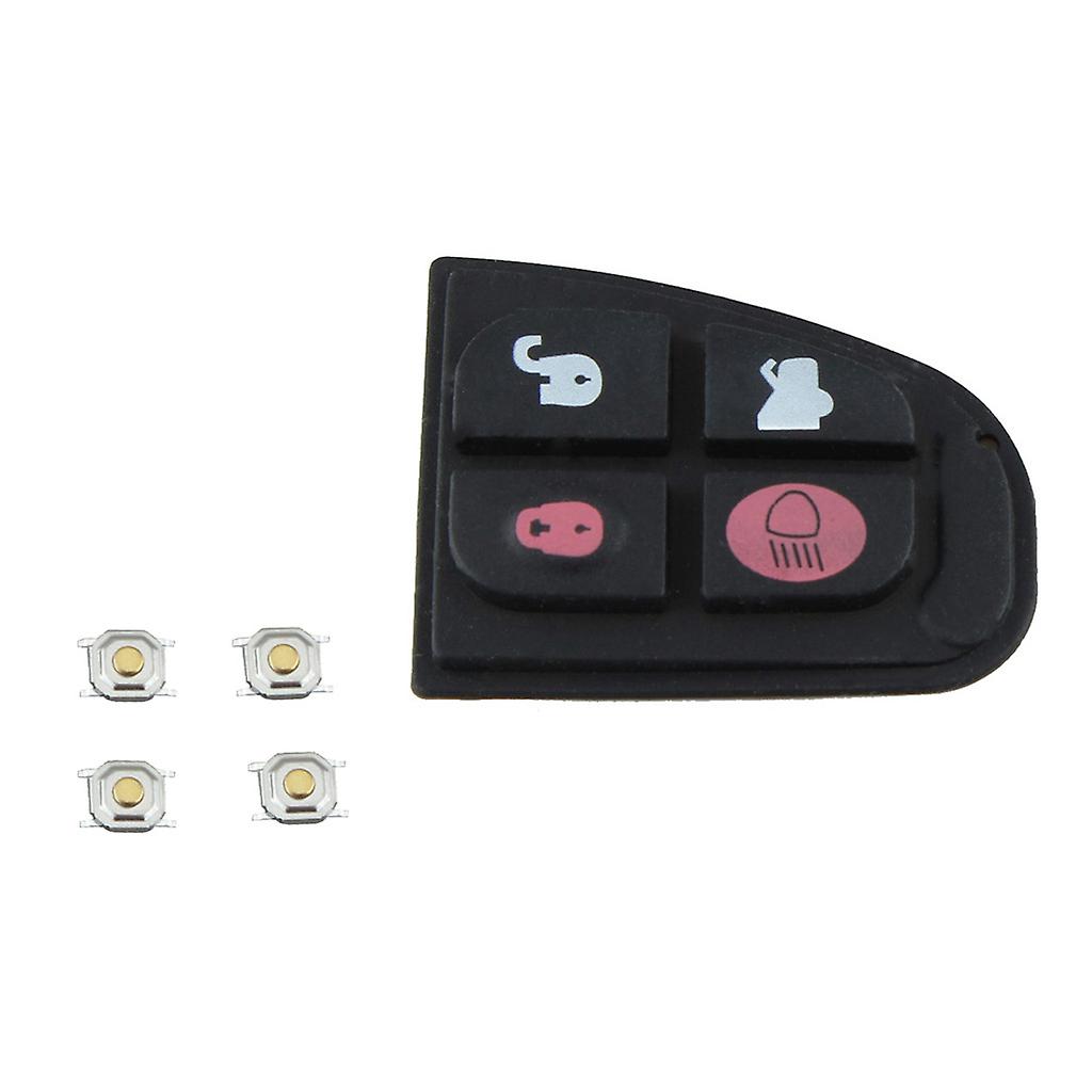 4 Button Remote Key Fob Case Rubber Pad for Jaguar X Type XF E S