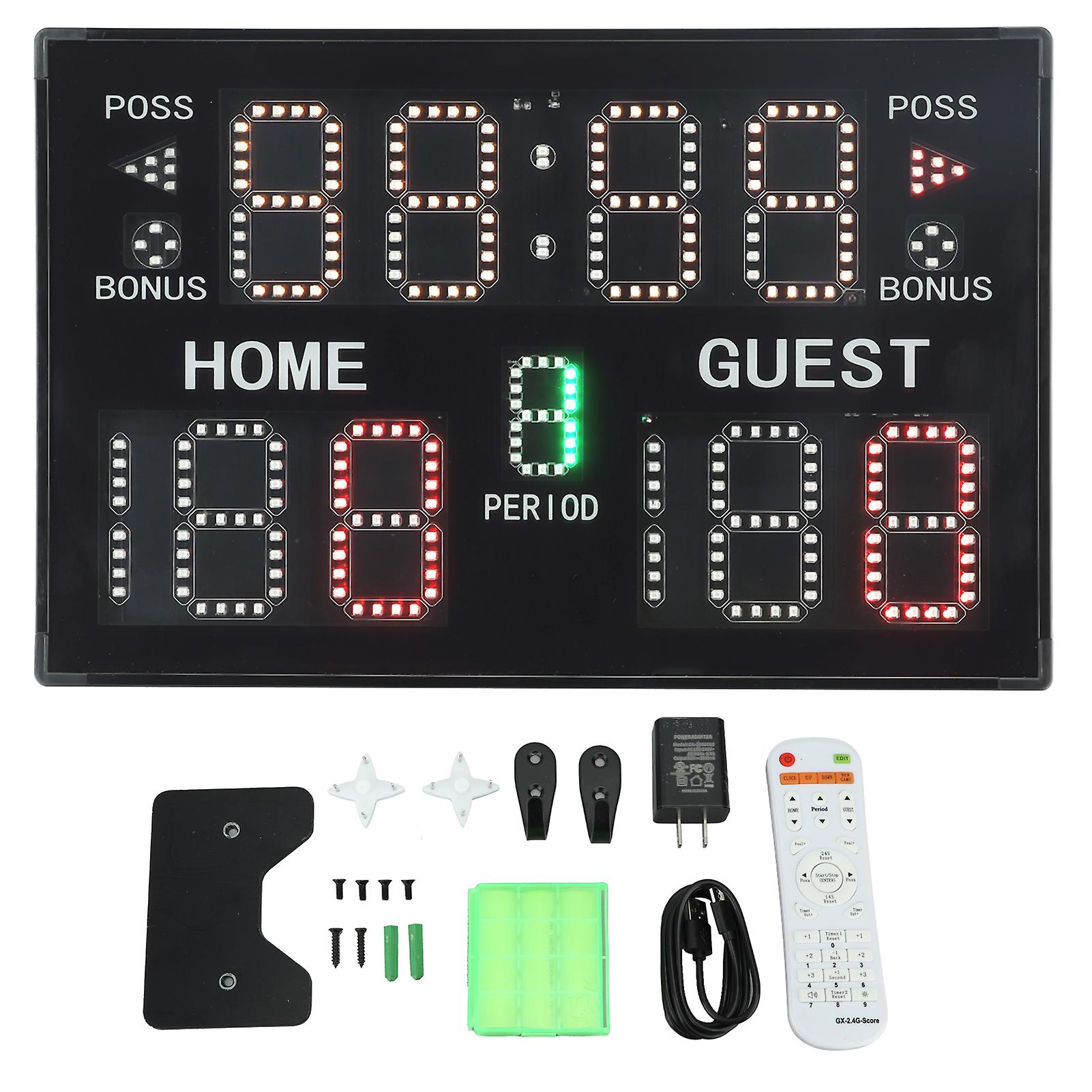 Tableau d'affichage numérique à LED pour basket-ball à 11 positions, alimenté par batterie, pour multisports, noir