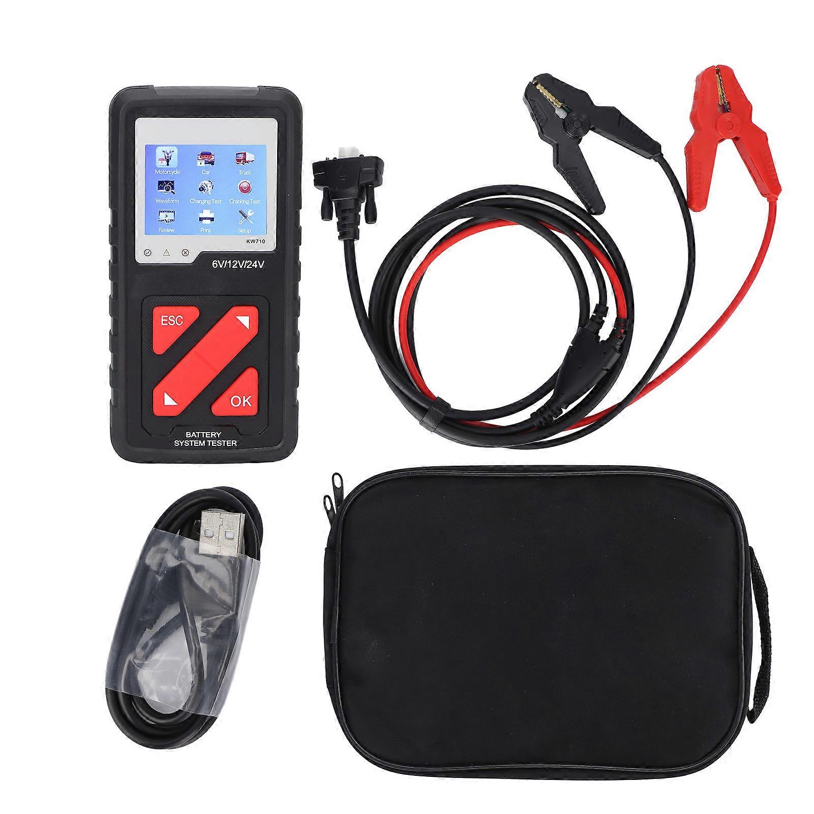 Digital Battery System Tester 6‑24V Large Color Screen Universal for Cars Trucks Motorcycles