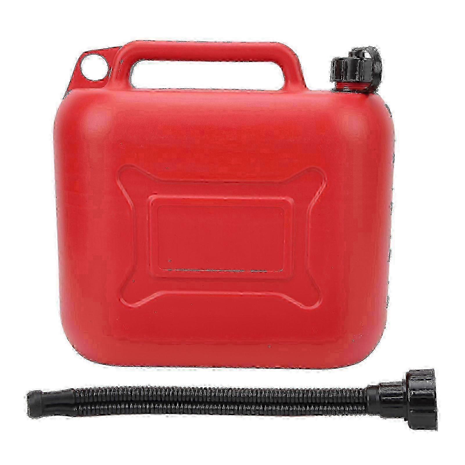 Gas Can 2.6 Gallon 10L Red Flame Retardant ABS Fuel Container with Self Venting Spout for Lawn Mower Chain Saw Yard Tool