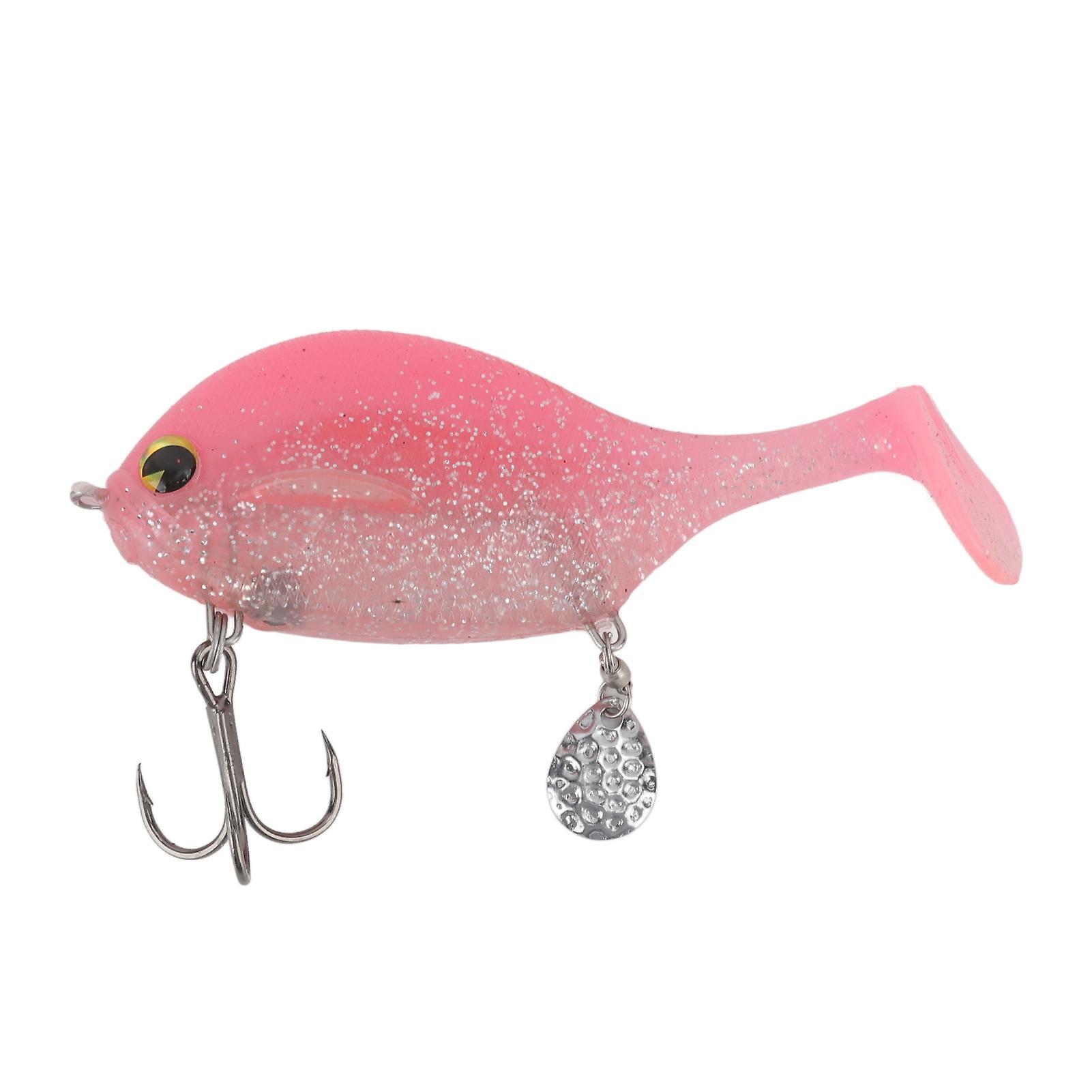 Lure Soft Bait PVC Flexible Vivid Motion Soft Bait with Sequin for Sea Water Rivers Pink