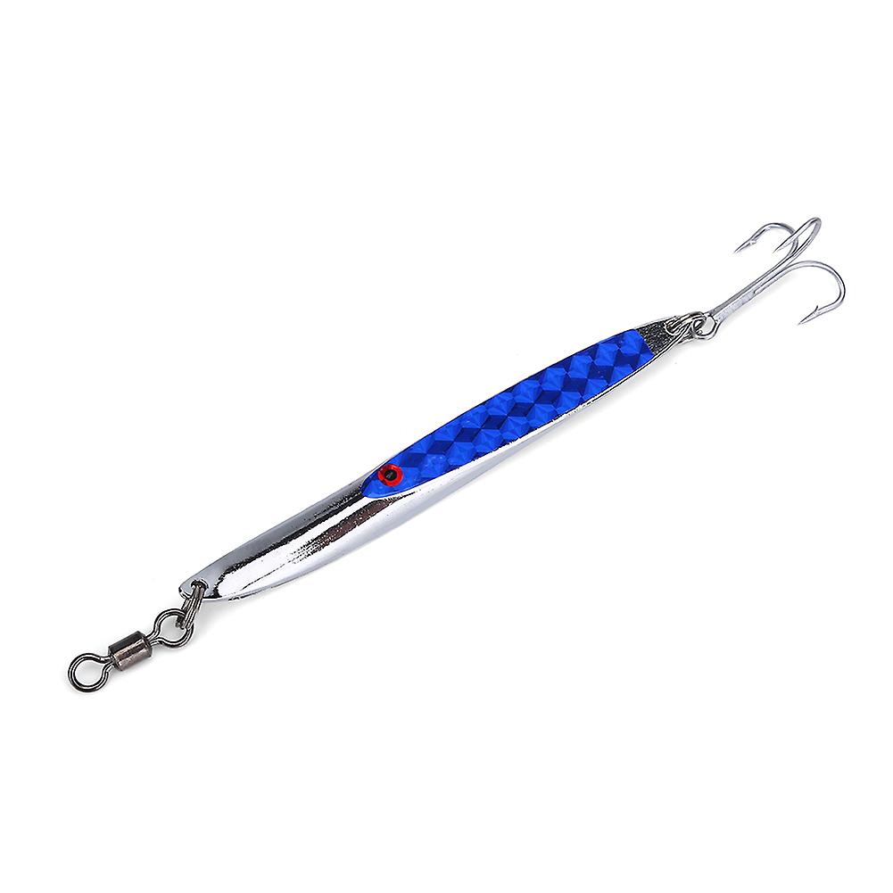 Metal Sequins Bass Lures, Hard Spoon, Artificial Lure with Hook (Blue 56g)