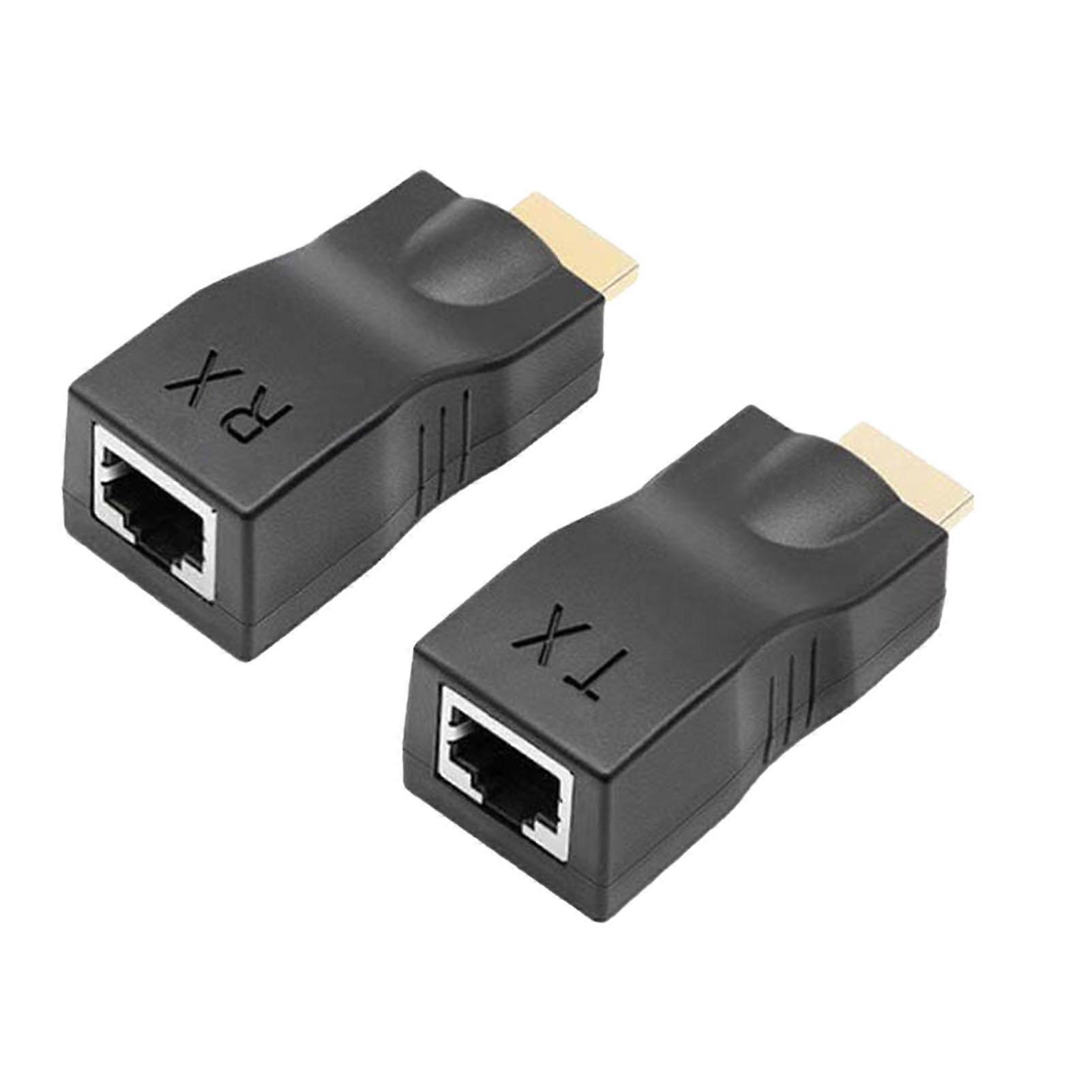 Network Cable Converter Hdmi Extender, Hdmi Repeater Over Cat 5e/6 Supports Hd 1080p Resolution with Hot Swappable Feature, Slim and Portable Design