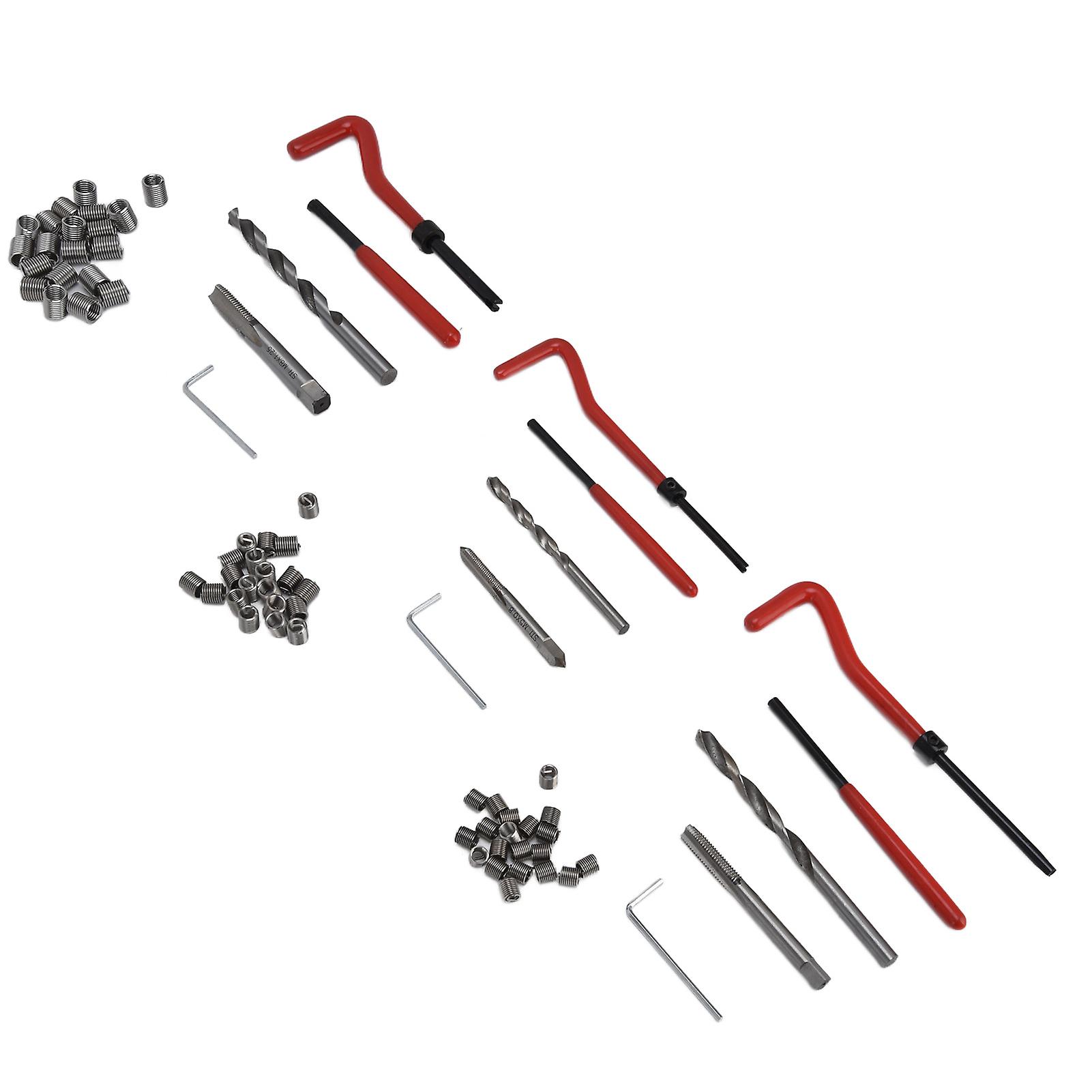 75Pcs Thread Repair Kit M5x0.8 M6x1.0 M8x1.25 Drill Bit Set