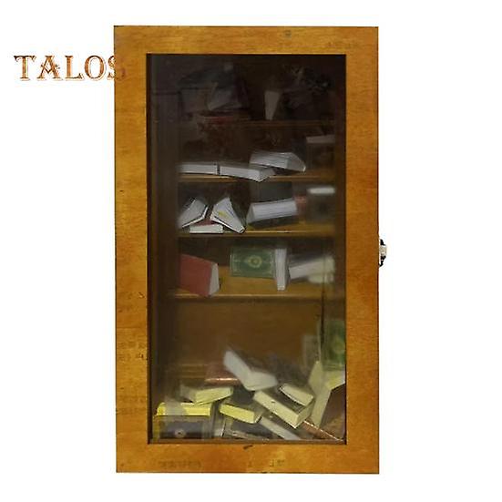 Miniature Bookshelf Ornament Anxiety Relief Shaking Book Wooden Library Compact Whimsical Bookshelf