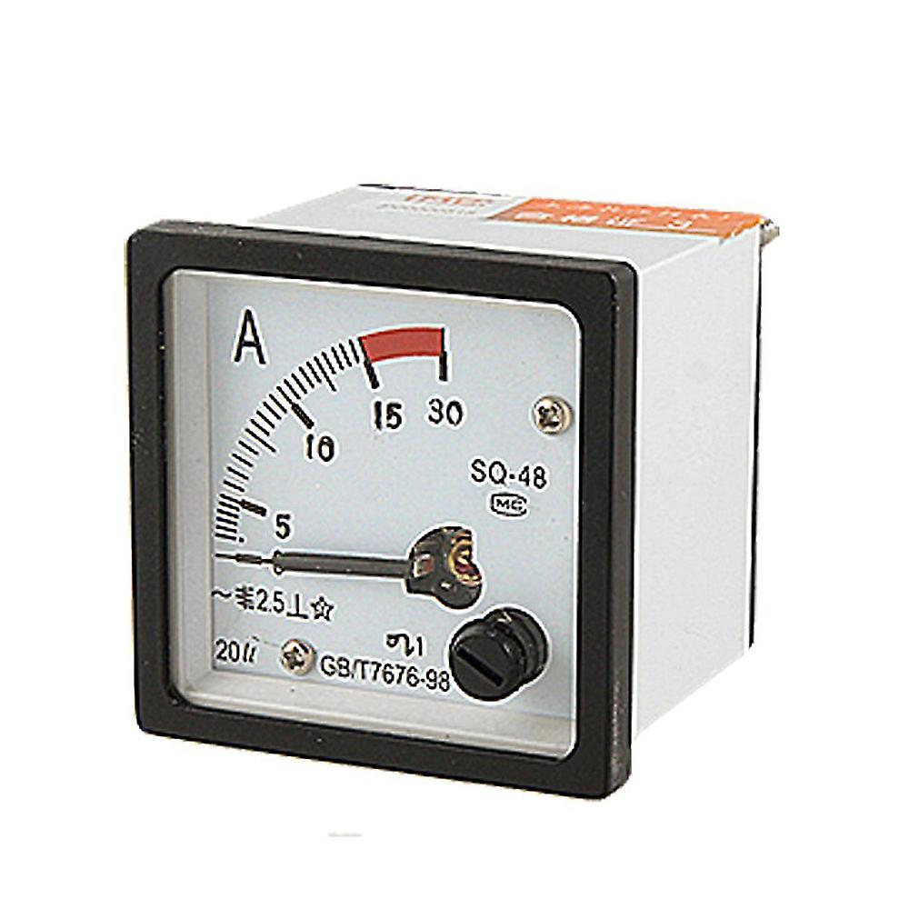 SQ48 Analoges Wechselstrom-Einbaumessgerät Amperemeter 0-15A Messgerät Weiß + Schwarz