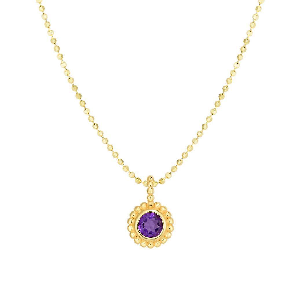 Collier pop-corn poli en or jaune 14 carats avec fermoir mousqueton 18 pouces pendentif-collier pour femmes