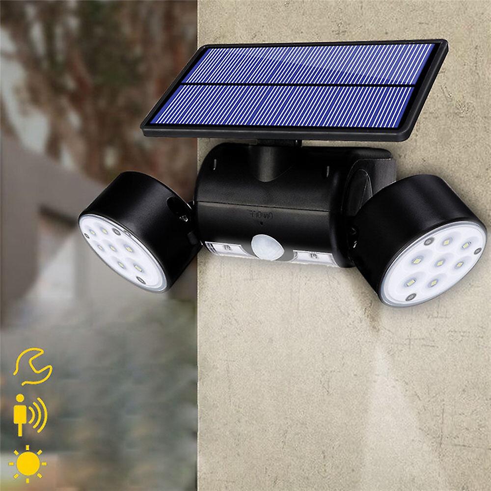 30Led Solar Power Pir Motion Sensor Wall Light Lampada da esterno a doppia testa regolabile