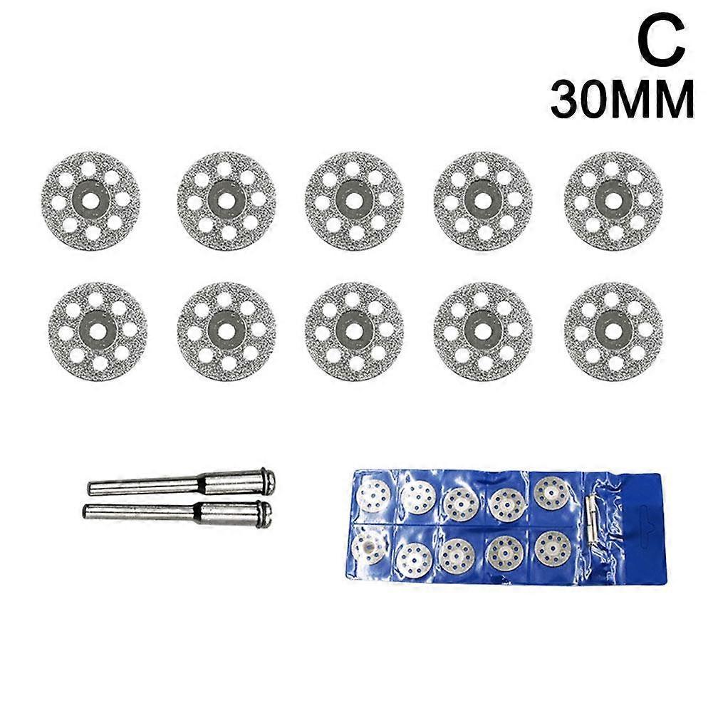 10pcs 20/22/30mm γυαλί ντυμένος περιστροφικός κοπής κομμένος δίσκος ροδών δίσκων w / 2 ράβδοι