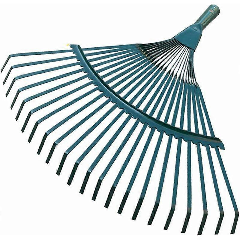 Metal broom - Large lawn rake - Garden tool - 22 teeth - Flat head