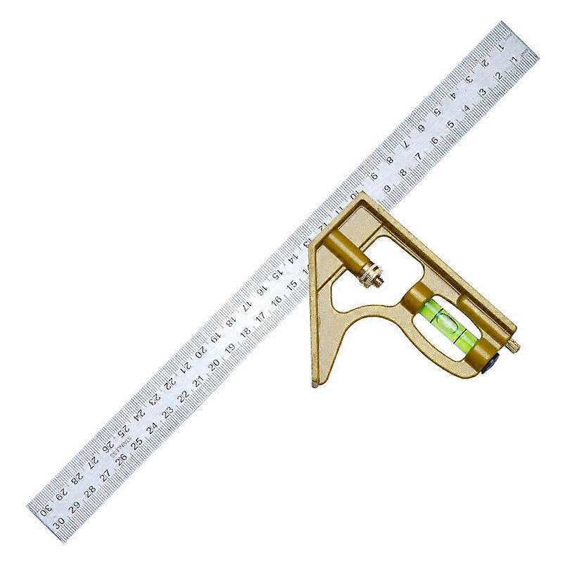 300mm Combination Square - Metric - Universal Accurate Metal Combination Square with Stopper and Scribing Tool - Industrial
