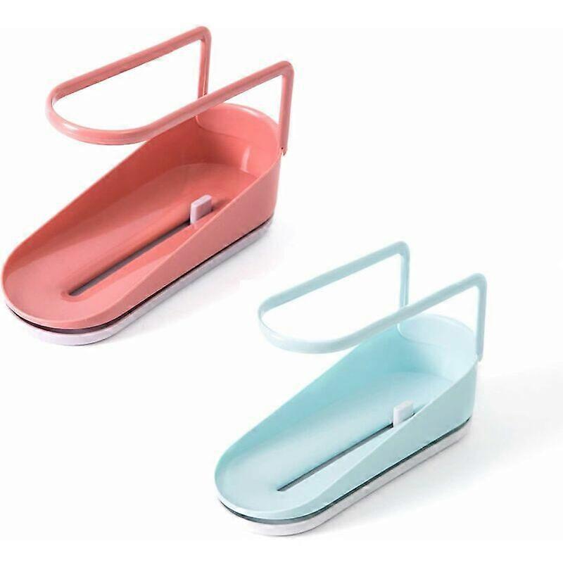 Sponge Soap Holder Drain Sink Tray Sink Rack Drain Tray Basket Multifunctional Sponge Holder Sponge Holder for Kitchen Bathroom Soap Dishes with Lid,2