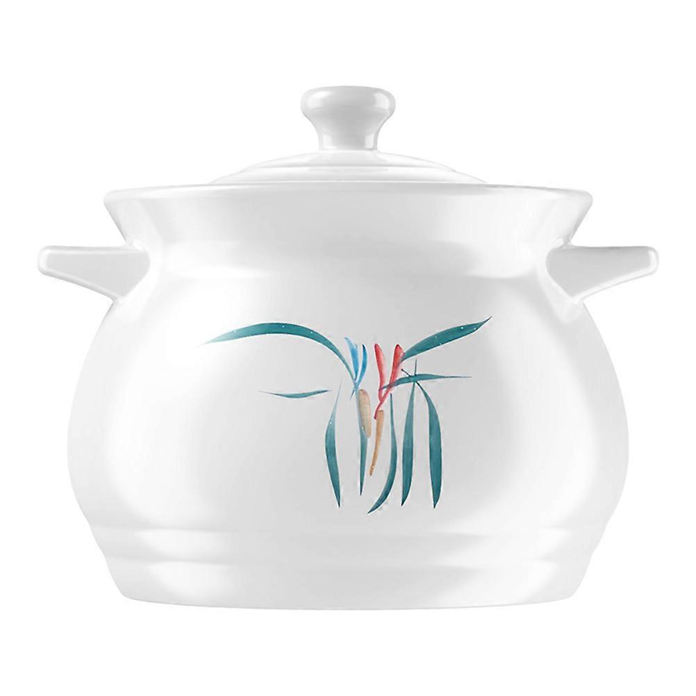 1Pc Heat-resistant Casserole Multi-function Soup Pot Ceramic Stew Pot (Assorted Color)