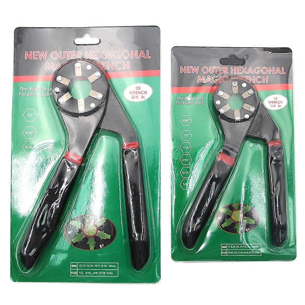 6/8 Inch Magic Wrench Household Maintenance Adjustable Twisting Hand Clamping Socket Outer Hexagonal Multifunctional Tool