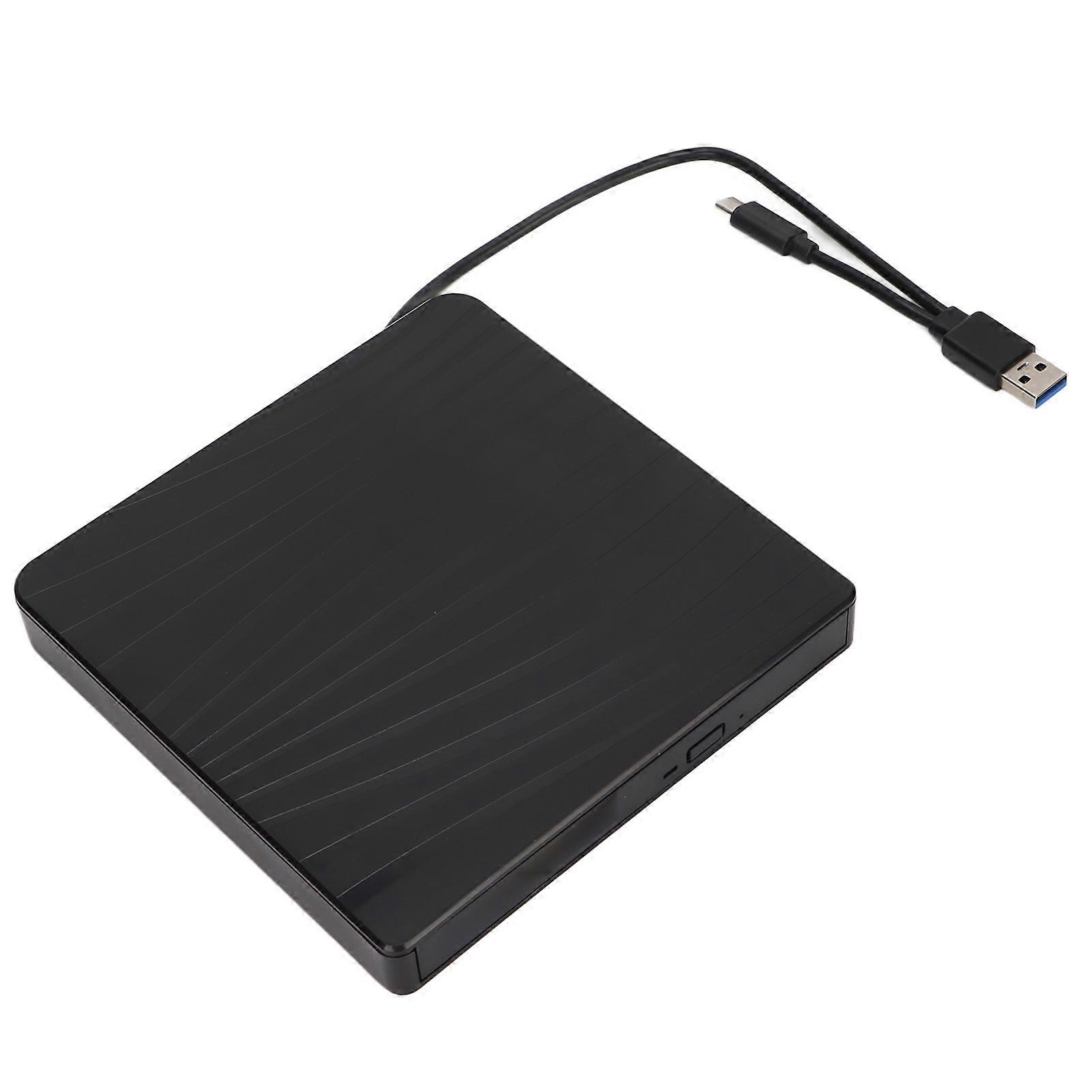 External DVD Drive Black USB3.0 USB C Interface Portable Design Convenient Practical Stable Reliable CD Writer for Win8