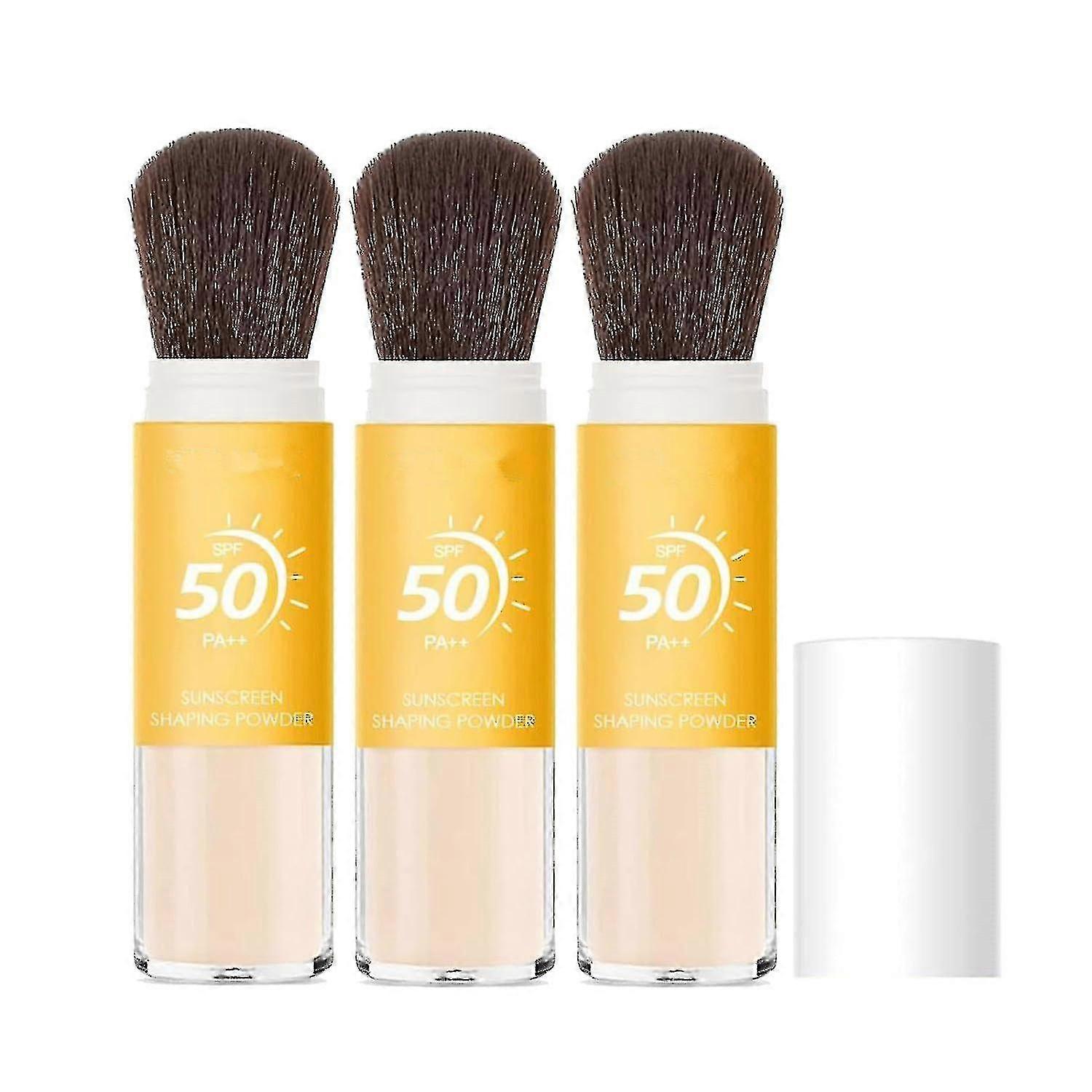 1-3Pcs Αντηλιακή Setting Powder, Spf 50 Pa++, Mineral Sunscreen Brush Powder, Oil Control Natural Matte Finish, Μακράς Διαρκείας Ελαφρύ Αναπνεύσιμο Su