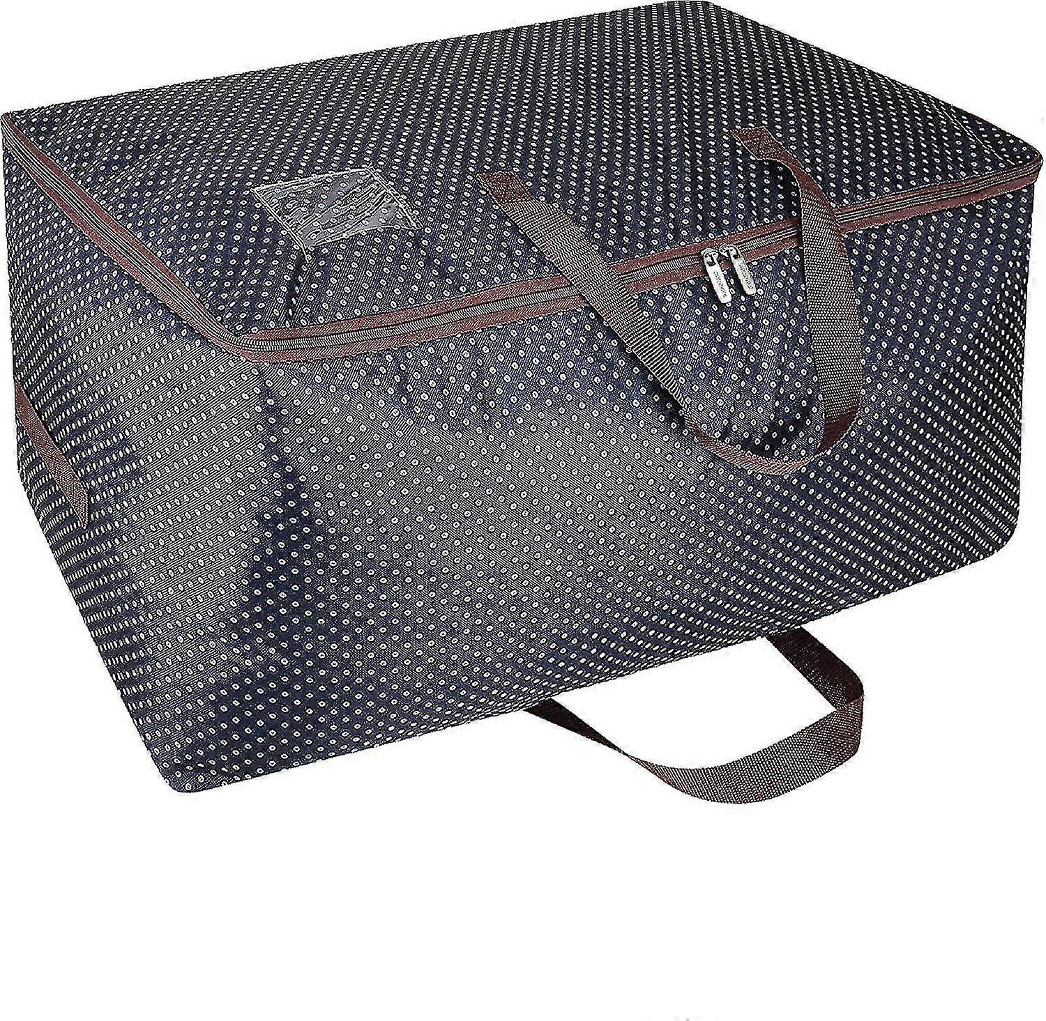 100l Large Underbed Clothes Storage Bag With Zip, Moisture Proof(grey Star)