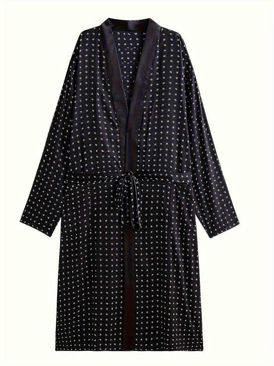New style Super-stylish New Plus-size Men's Nightgowns Must-have In Summer, Polka Dot Sleep Robe
