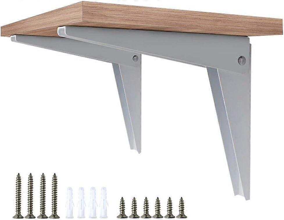 Faltbare Wandhalterung 2 Stück, Faltbare Wandhalterung Faltbare Wandhalterung Garage Klappbare DIY Regalhalterung, Weiß 8"/200 mm
