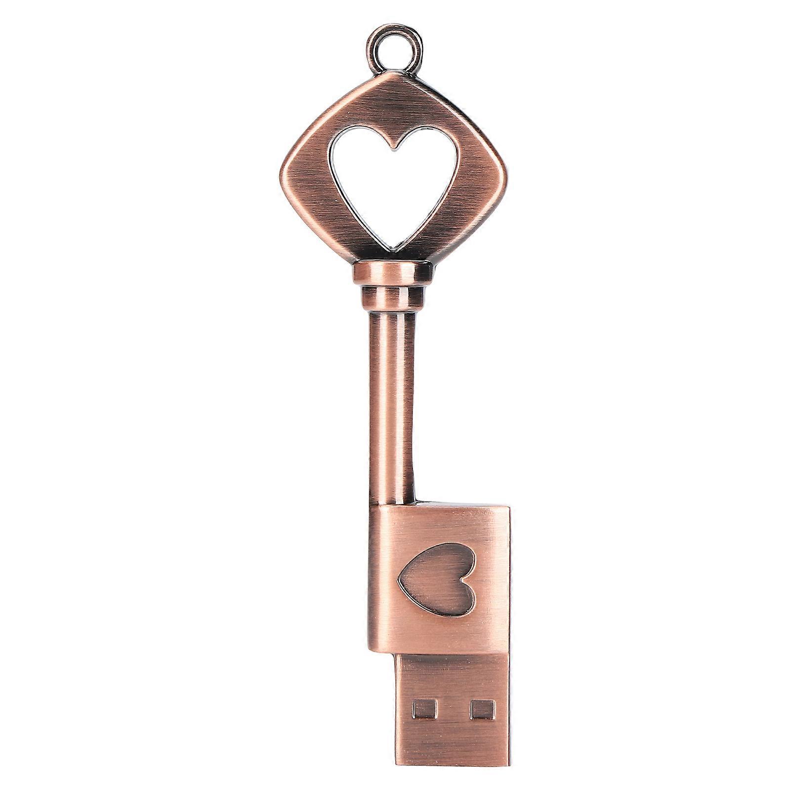 Flash-Disk-Metall-Tragbare Retro-Herzform Uncovered 2.0 USB-Daumen-Speicherstick zur Informationsspeicherung (128 GB)