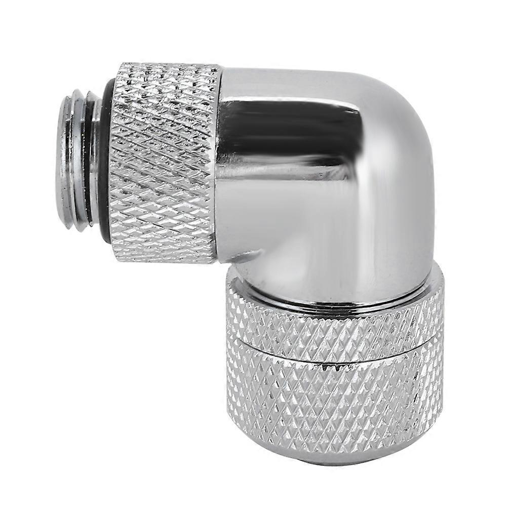 G1/4 Thread Water Cooling Fitting Thin Tube 90 Right Angle Elbow (Silver)