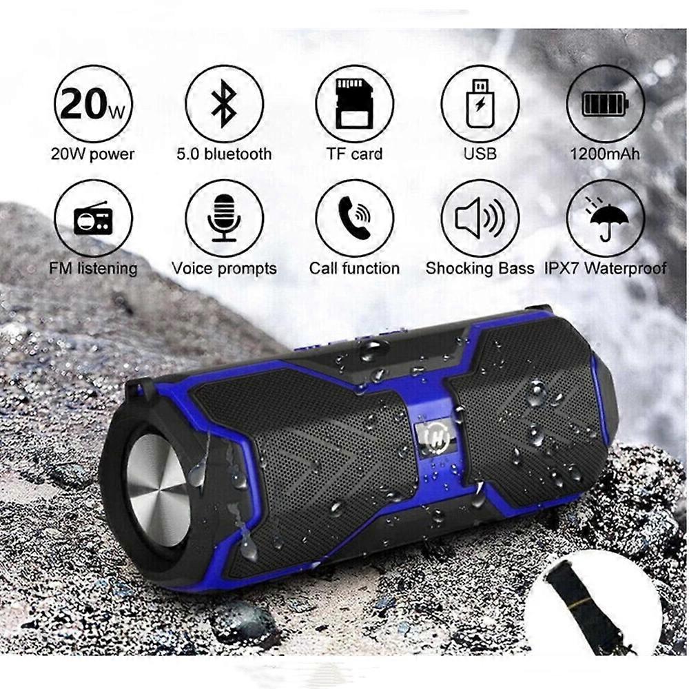 Portable Bluetooth Speaker with Powerful Bass and TWS Voice Prompt