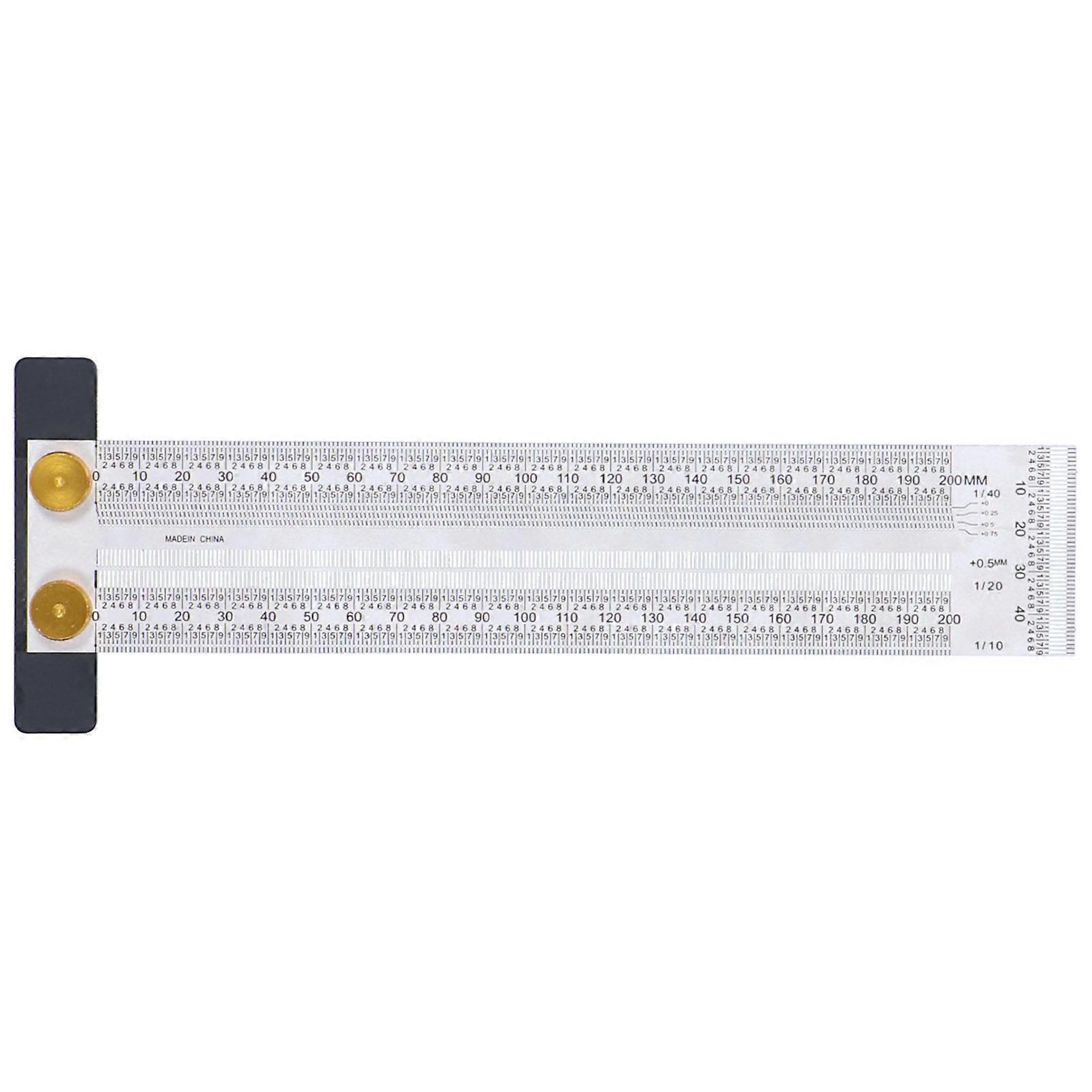 Marking Scale Exquisite Accurate Portable Convenient Sturdy Durable Multifunctional Tshaped Hole Ruler(200mm )
