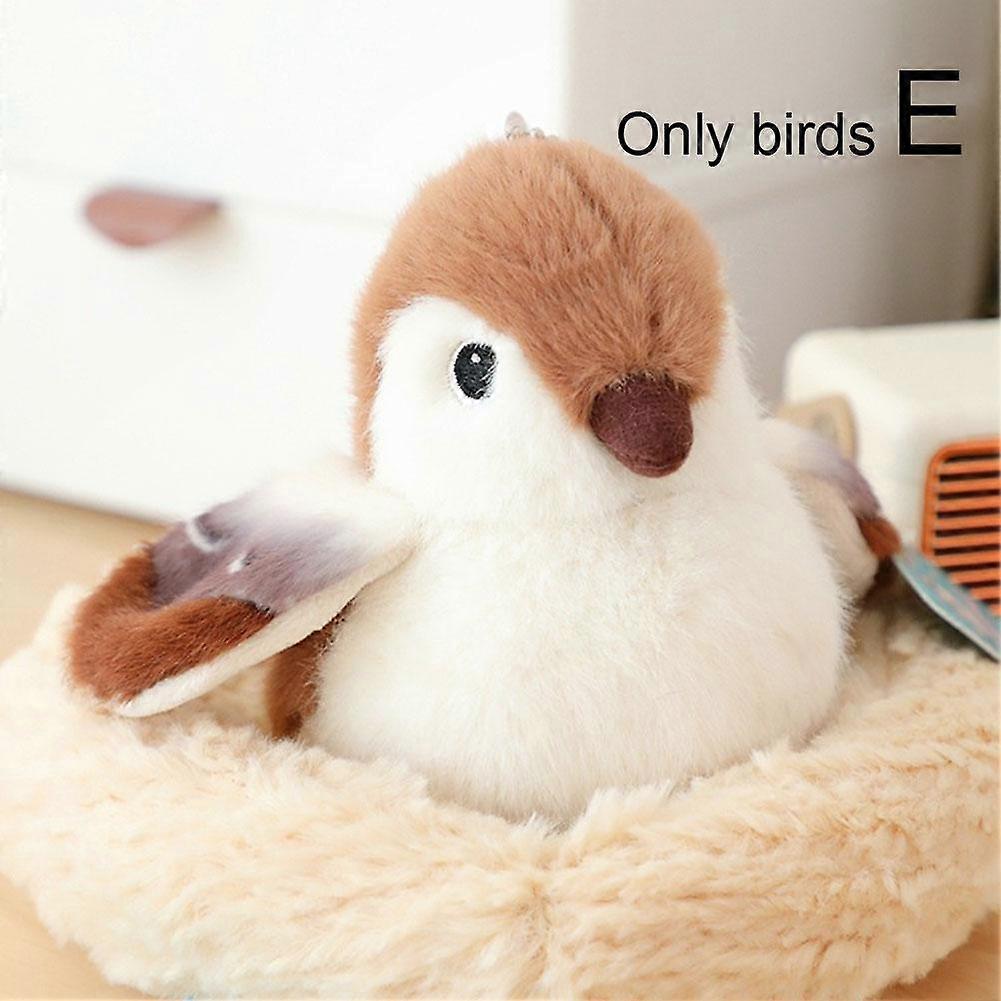 12cm sparrow (E) $ cute cartoon bird parrot doll plush toy sparrow bird nest pendant plush toy parrot