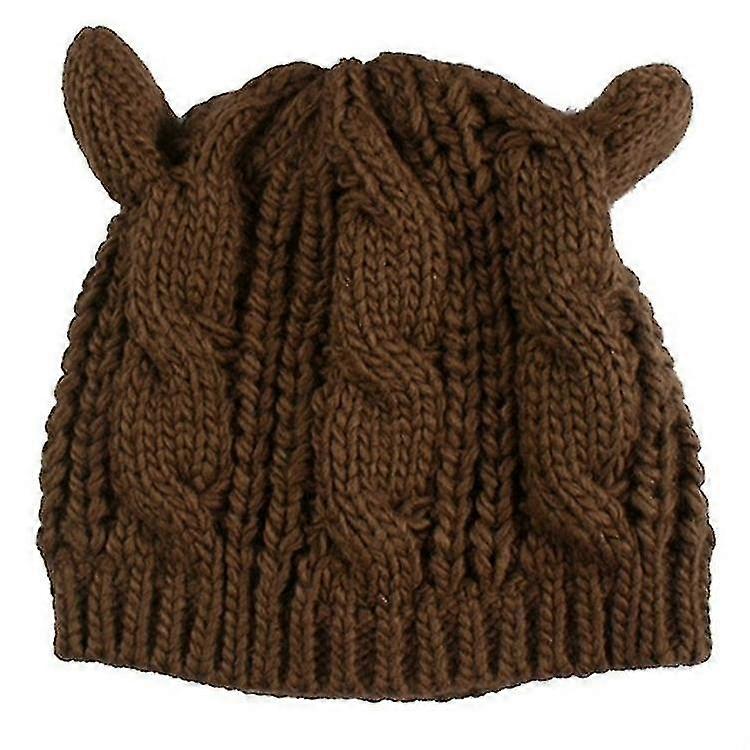 autumn winter wool beret twisted ears shape knitted warm