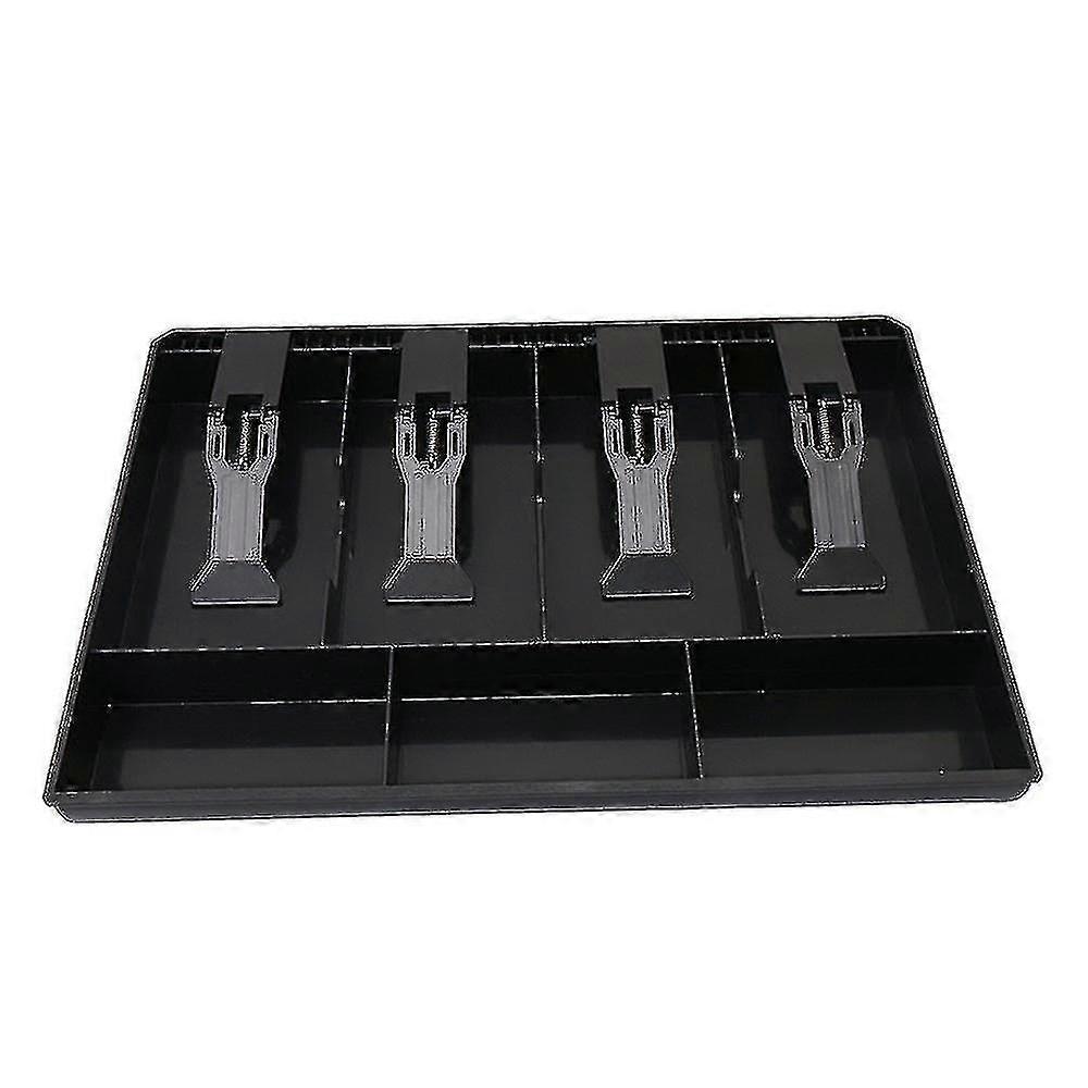درج نقدي أسود صينية 4 Bill 3 Coin Cashier Tidy Box لتخزين الأموال