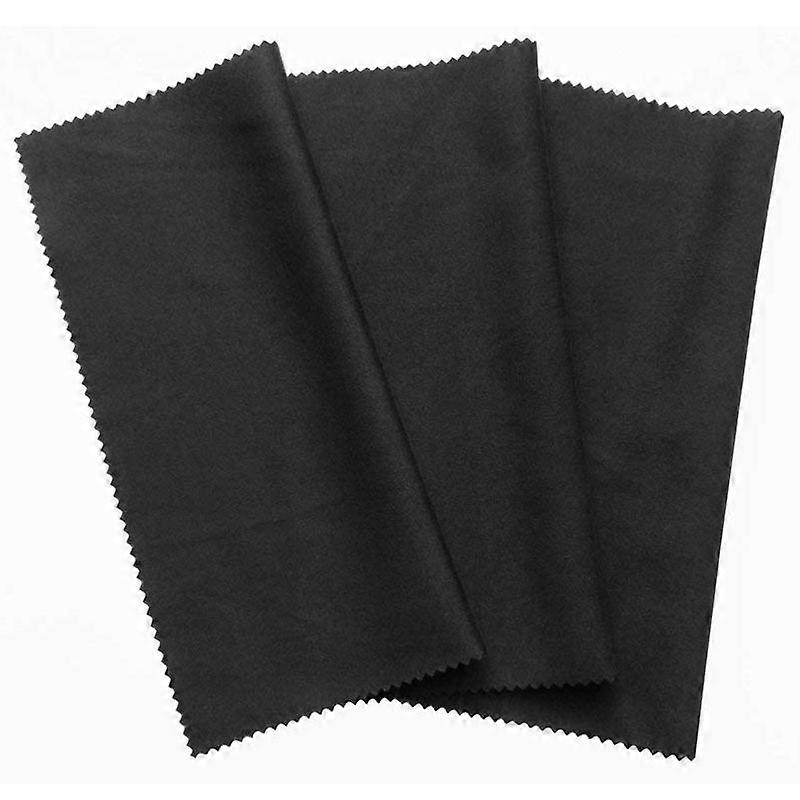 3x microfiber cleaning cloth 20x19cm, black cleaning cloths, touchscreen, smartphone display, glass