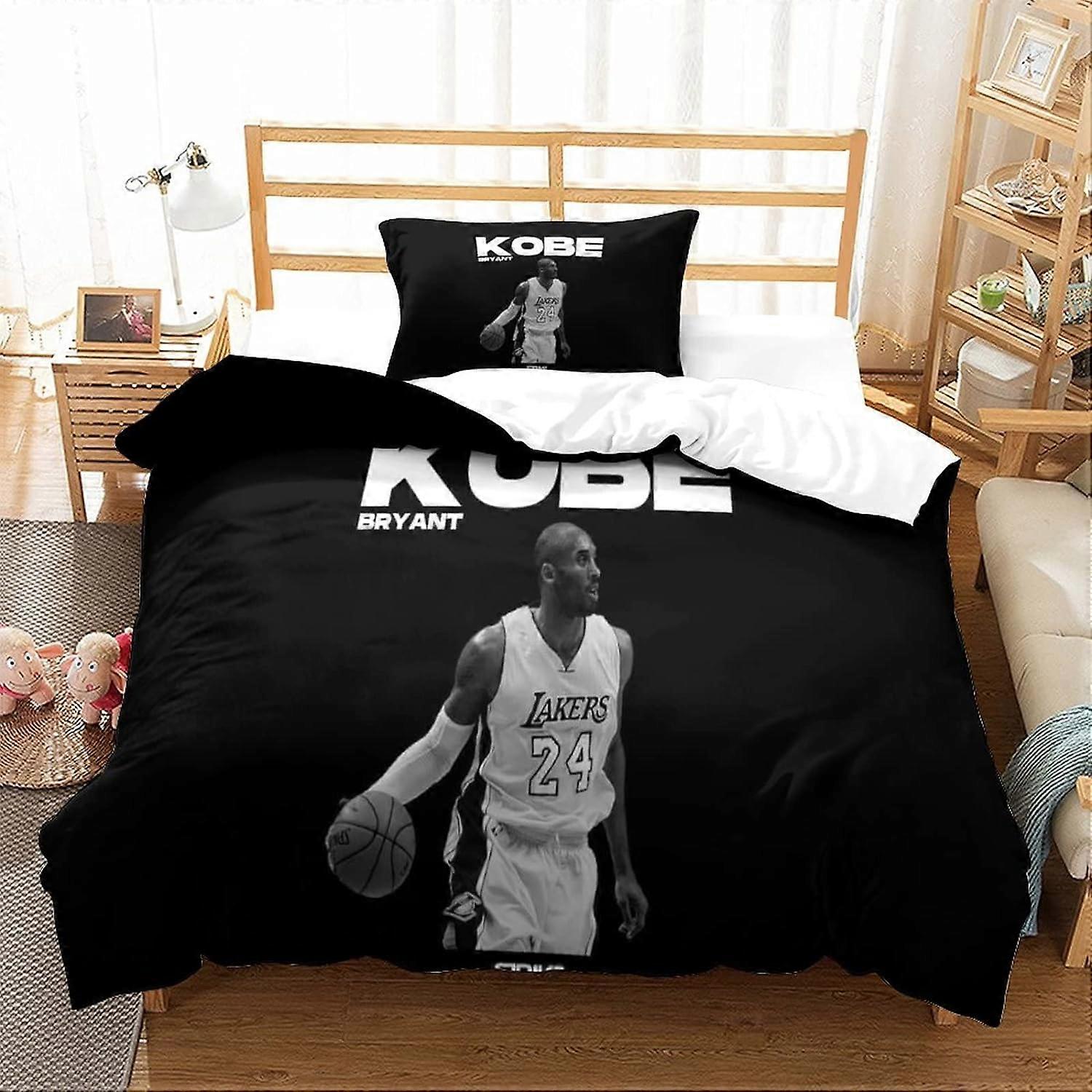 Kerota Kobe Bryant Pieced Bedding Set with Duvet Cover and Pillowcase Microfiber Basketball Digital