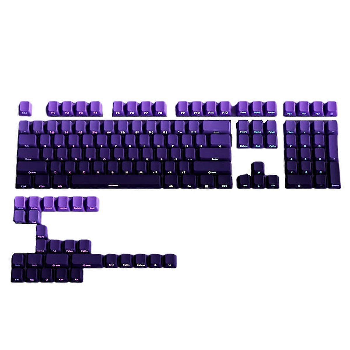 Gradient Purple Double Shot PBT Keycap Backlit Keycap 130 Key Full Keycaps Set for Mechanical Keybo
