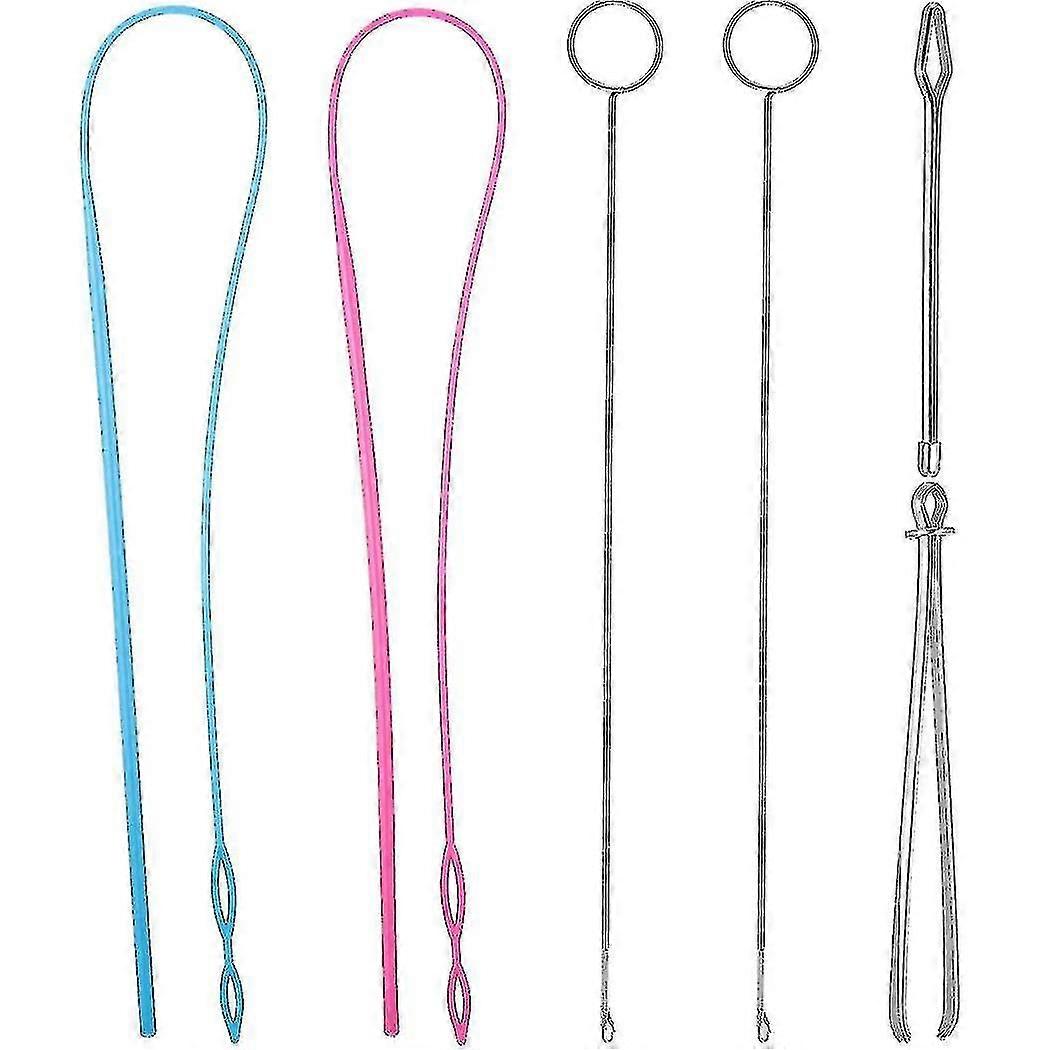 6 Pieces Sewing Loop Kit, Loop Turner Hook Flexible Drawstring Threader Metal Tweezers Long Loop Tu