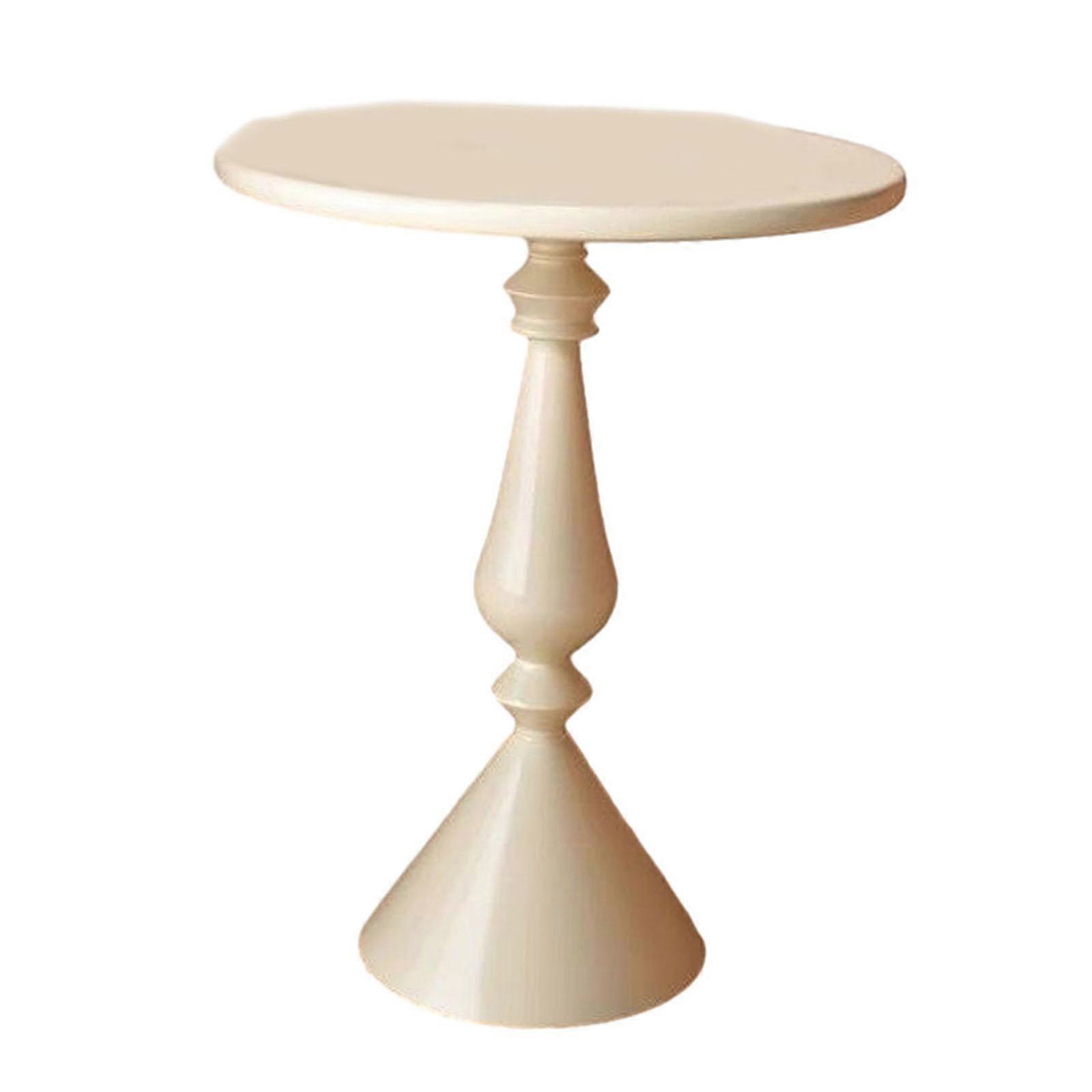 Side Table Small End Table Round Bedside Table for Bedroom Small Place Hotel Light Khaki