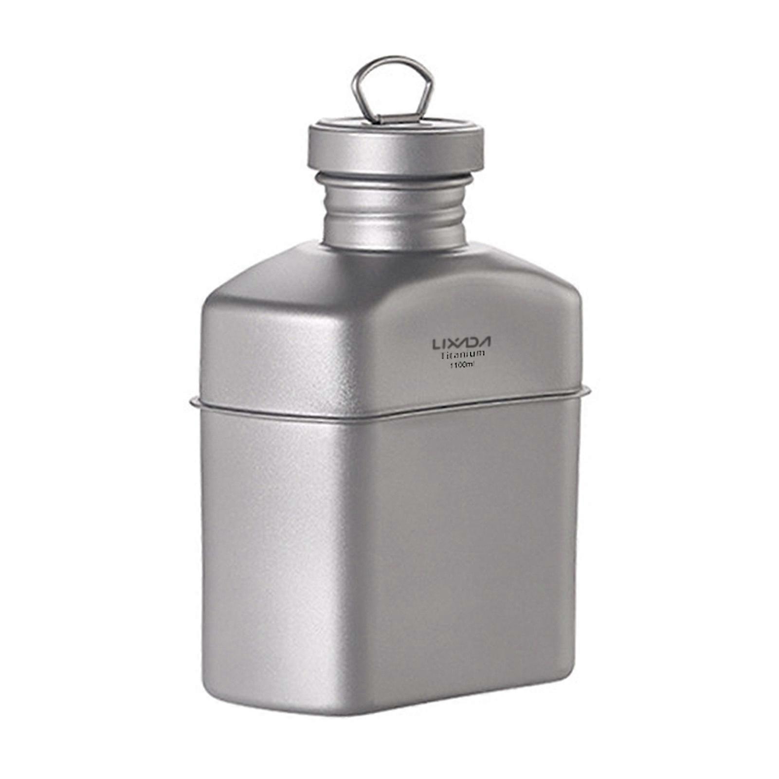 Lixada 1100ml Titanium Water Bottle Ultralight Kettle Drinking Bottle with Camouflage Bag Outdoor Cookware for Backpacking Hiking Camping Travelling