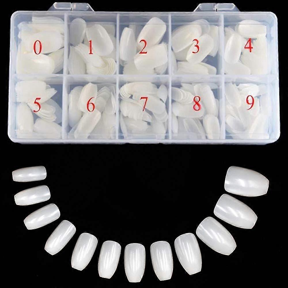 Acrylic S Tips Short Coffin 500pcs Ballerina Artificial Tip Cover 10 Sizes With Box For Art Salons And Home Diy