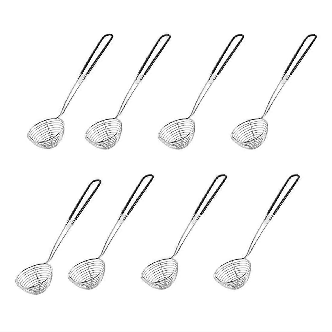 8Pcs Hot Pot Strainer Scoops, Stainless Steel Hot Pot Strainer Spoons 2.5 Inch Mini Mesh Skimmer Sp
