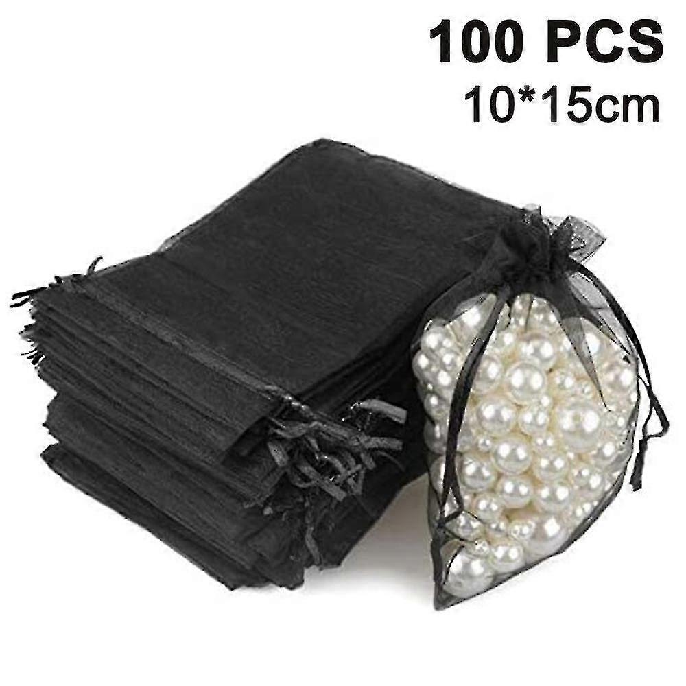 100pcs ren drawstring smykker poser bryllupsfest jul