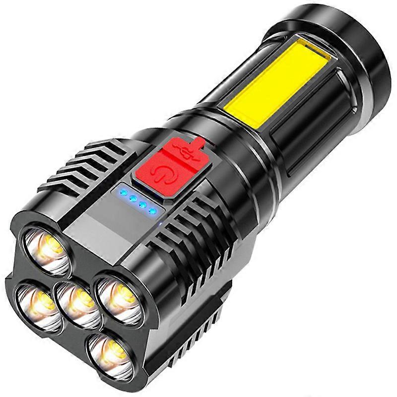 Rechargeable Torch Multifunctional Outdoor Portable Household Led Strong Light Waterproof, 4 Gear Adjustable Visible Power, Flashlight for Fishing Cam