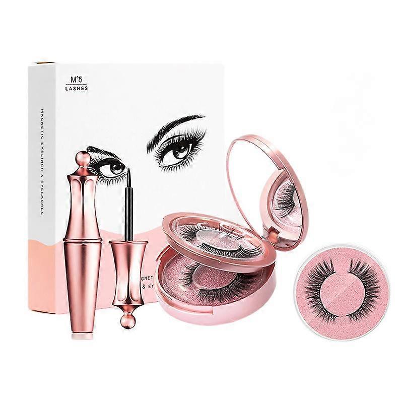 [3 Pairs] Magnetic Eyelashes and Eyeliner Kit Reusable 3D Magnetic False Lashes Extension No Glue Needed
