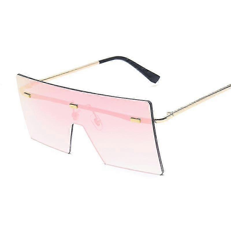 Mode Oversized Rimless Lunettes de soleil Femmes Marque de luxe Square Sun Lunettes Vintage Une pièce Grande Monture Miroir Oculos De Sol