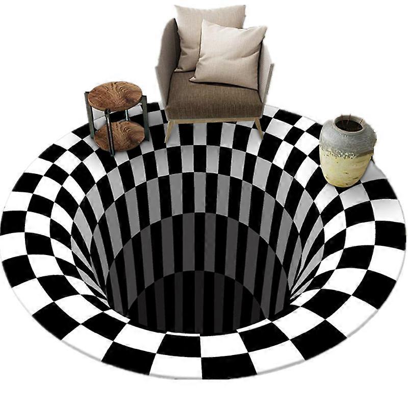 3D Vortex Carpet 3D Swirl Print Optical Illusion Rug Halkfri Golvdörrmatta Mattor För Sovrum Vardagsrum