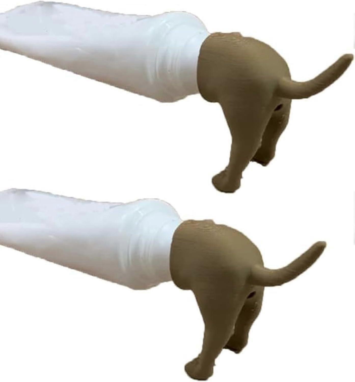 2PCS Pooping Dog Butt Toothpaste Topper,Funny Toothpaste Dispenser,Funny Creative Toothpaste Topper,Pooping Toothpaste Cap,Toothpaste Squeezer