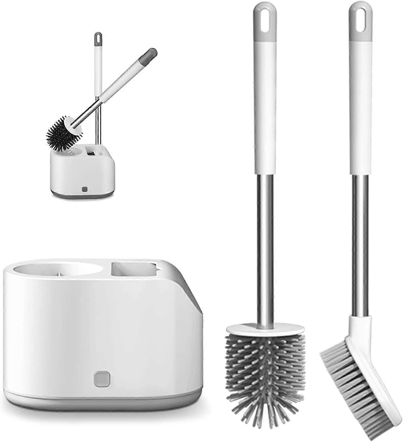 2 Pcs Silicone Toilet Brush