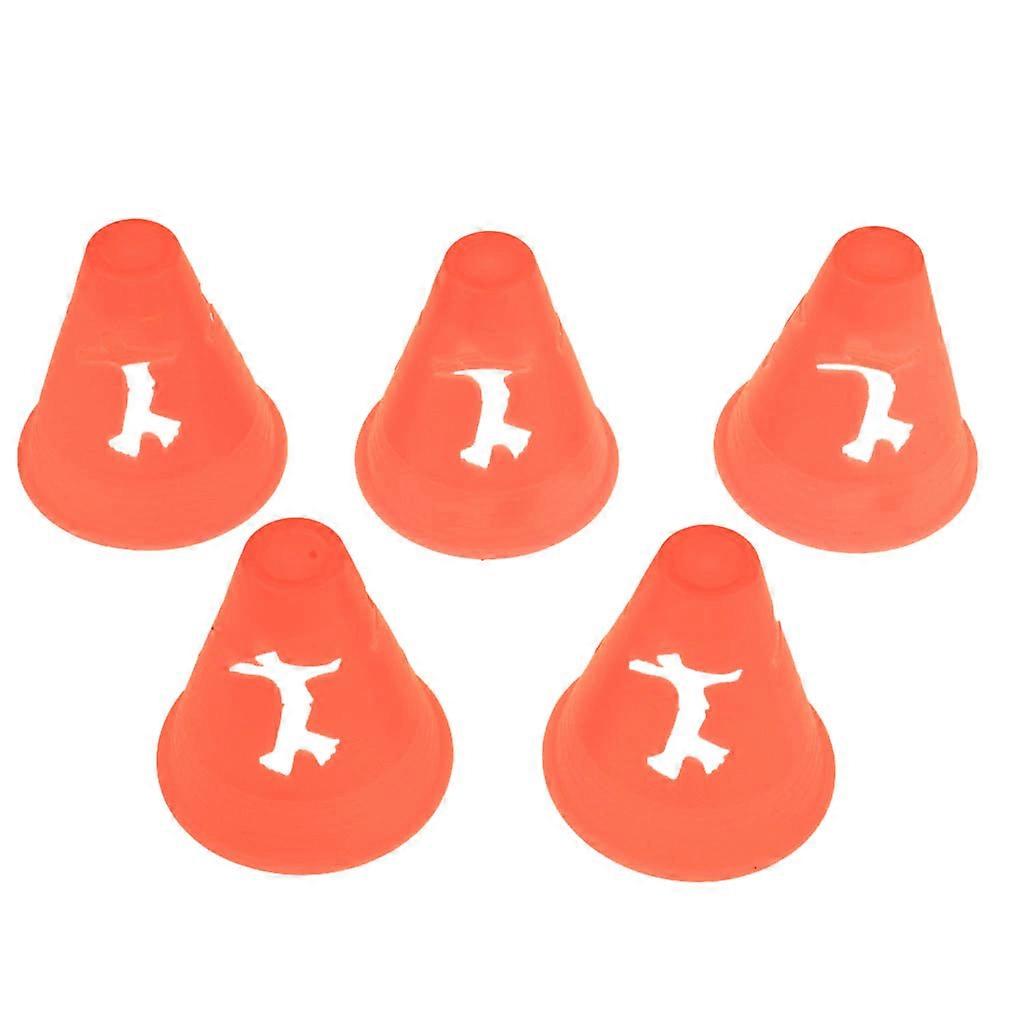 5 قطع مخاريط التعرج البرتقالية الزاهية المجوفة للتزلج على الجليد المخروط